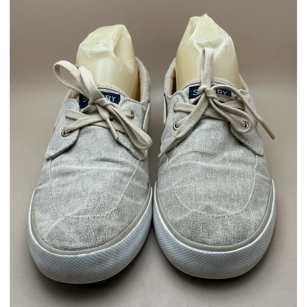 Sperry Women's Pier Boat Sparkle Canvas Boat Shoes Sz 9.5 Gold Glitter STS84465
